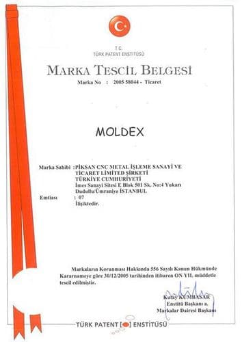 MOLDEX trademark registration certificate