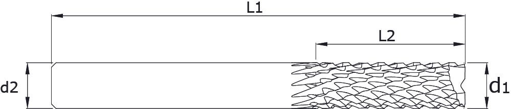 Solid carbide end mills - Pyramid – Technical drawing