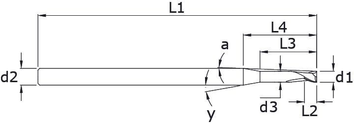 Solid carbide end mills - Micro – Technical drawing