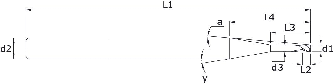 Solid carbide end mills - Midi Long – Technical drawing