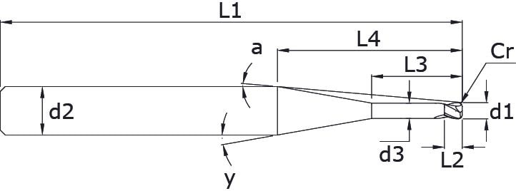 VHM - Schaftfräser mit Eckenradius - Midi – Technische Zeichnung