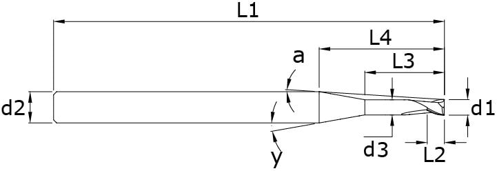 Solid carbide end mills - Alu Mini – Technical drawing