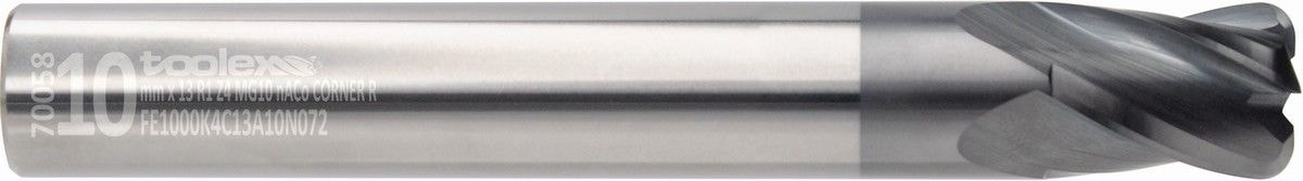 Solid carbide end mills with corner radius