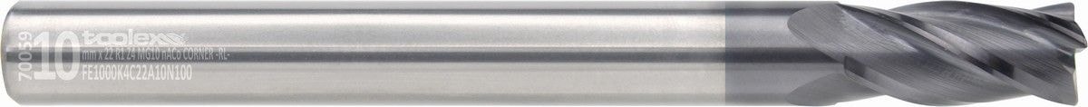 Solid carbide end mills with corner radius - Long