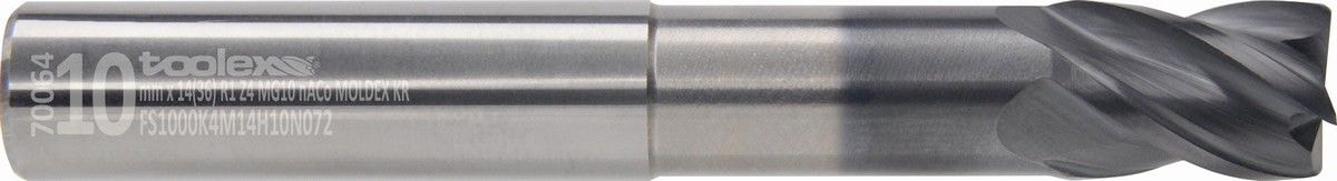 Solid carbide end mills with corner radius - Moldex