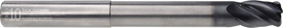 Solid carbide end mills with corner radius - Moldex Long