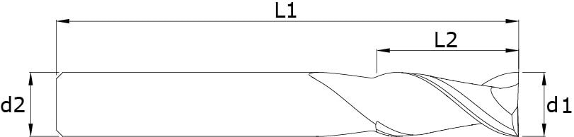 Solid carbide end mills - Alu – Technical drawing