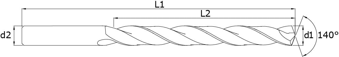 VHM - 7D-Bohrer – Technische Zeichnung