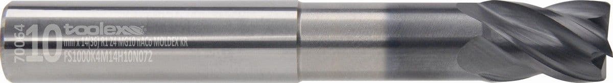 Solid carbide end mills with corner radius - Moldex