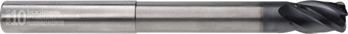 Solid carbide end mills with corner radius - Moldex Long
