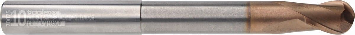 Solid carbide ball nose end mills - Hard Mold Long