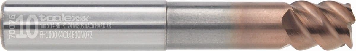 Solid carbide end mills with corner radius - Hard Mold